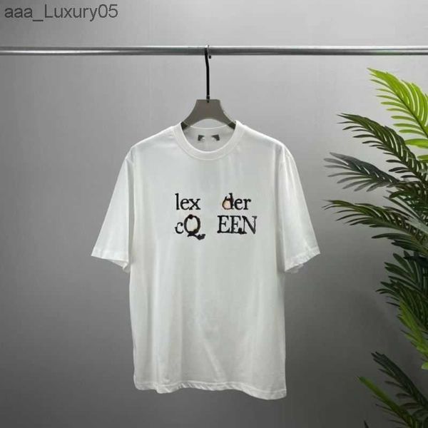 

men's t-shirts designer mens t shirt men's tshirt embroidered badge womens designer clothes shirt size s~5xl yfd mc queens mcqueen, White;black