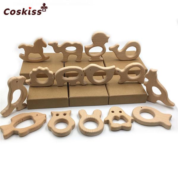 

30pcs diy baby teether toys organic natural beech wooden different types combination animal hand cut toys baby wooden teether show3248391