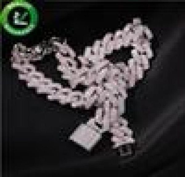 

hip hop bling chains jewelry men 13mm iced out diamond cuban link tennis chain luxury designer mens necklace rapper fashion hiphop6266245, Black