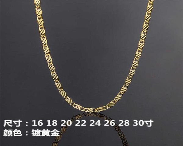 

necklaces chains fashion short clavicle chain plated 18k25mm chain foreign jewelry necklace60042302116112, Silver