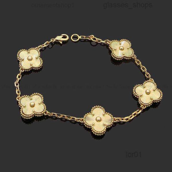 

luxury designer link chain bracelet four-leaf cleef clover womens fashion 18k gold bracelets jewelry u6 16xw9, Golden;silver