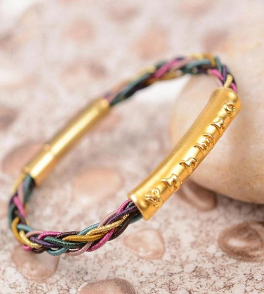 

charm bracelets fashion sixword rumor bracelet color handwoven hand rope 14427594, Golden;silver