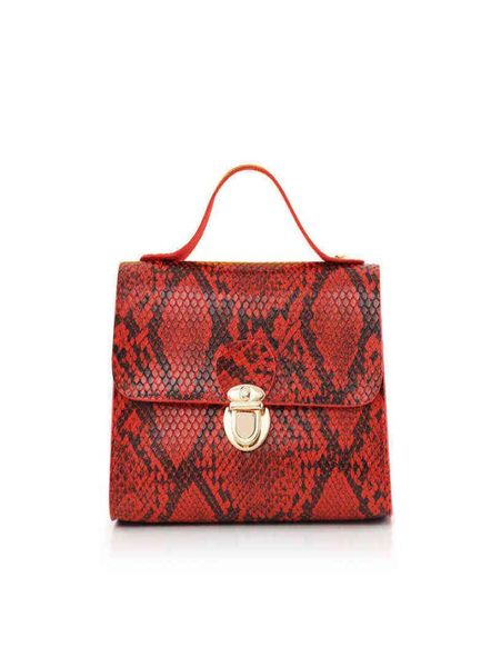 

snake pattern bag female bags style foreign style small square bag fashion single shoulder messenger handbag fashion 0613670739, Red;black