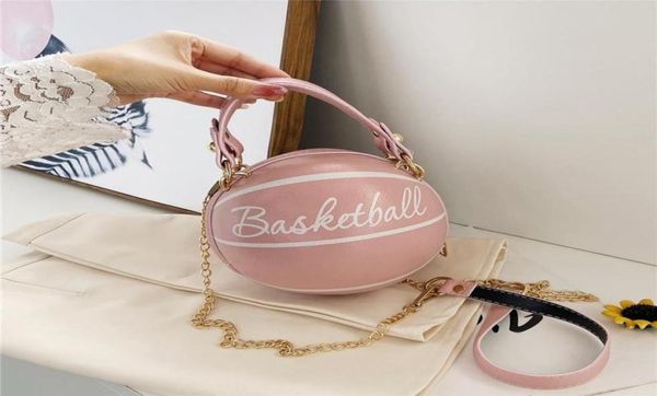 

outdoor bags ball purses for teenagers women shoulder crossbody chain hand personality female leather pink basketball sport5703588