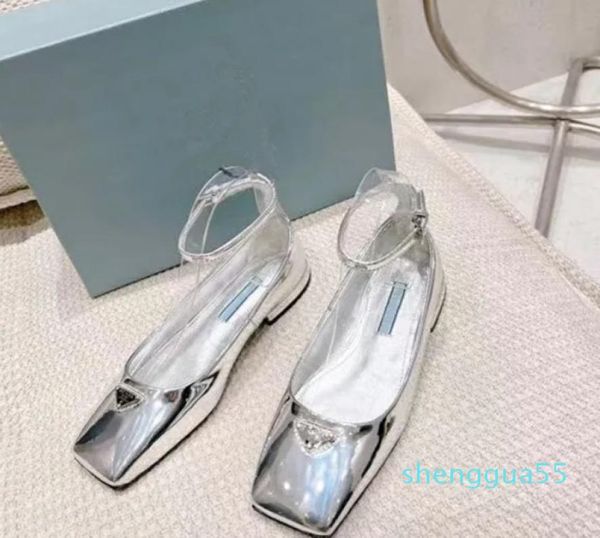 

2023 summer dress shoes sandals square toe loafers women ballet flats ladies genuine leather ballerinas shoes party wedding2980165, Black