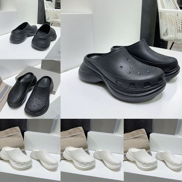 

designer summer womens arch empty sandals fashion trend classic black embossed letter 720857w open at back ventilate comfortable platform sh