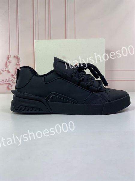 

2023 new luxury designer casual shoes men women calfskin sneakers leather trainers reflective fashion leisure shoe platform, Black