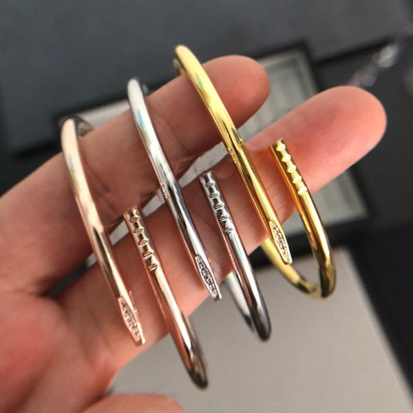 

charm bangle gold bangles for women nail bracelets gold men cubic zirconia 316l titanium steel jewelry designer jewelry luxury design, Black