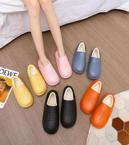 

slippers winter women men slipper soft bottom household shoes plush thicksoled indoor wear waterproof nonslip slipperslippers8061218, Black