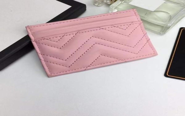 

7 colors mens women genuine leather credit card holder mini wallet cards holders with box3967605, Brown;gray