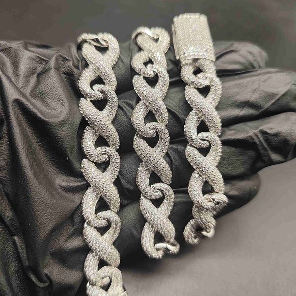 

12mm hip hop jewelry miami cadena cubana men moissanite vvs solid 925 silver diamond iced out necklaces cuban link chain
