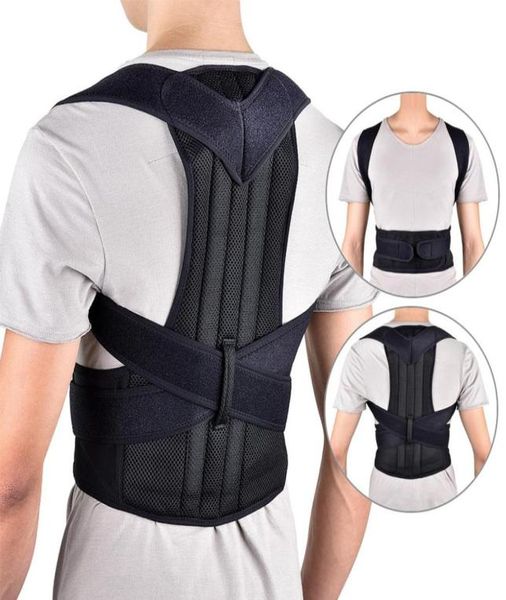 

none adjustable corset back posture correction belt therapy shoulder lumbar brace spine support belt2525709
