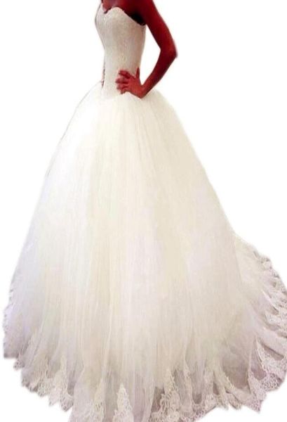 

lace ball gown wedding dresses 2019 princess wedding gowns vestido de novia 2018 bridal gowns corset wedding dresses9695180, White
