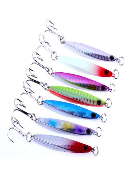 

hengjia jigging lead fish 14g 6cm metal jig fishing lure 7colors metal wobbler with feather hooks artificial hard bait6061344