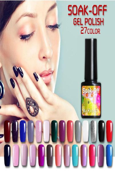 

27 colors 8ml pure semipermanent nail gel polish uv led lacquer hybrid long lasting uv gel nail polish4531233, Red;pink