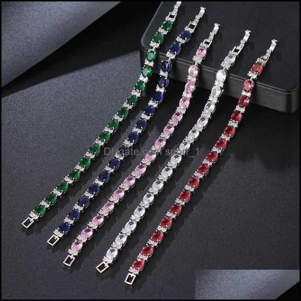 

tennis fashion cubic zirconia bracelets for women iced out chain sier color bracelet jewelry, Golden;silver
