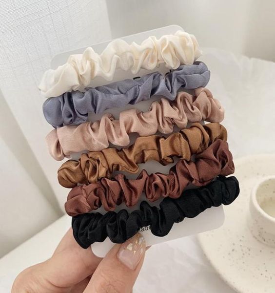 

scrunchie hairbands hair tie women for hair accessories satin scrunchies stretch ponytail holders handmade gift heandband9279731, Slivery;white
