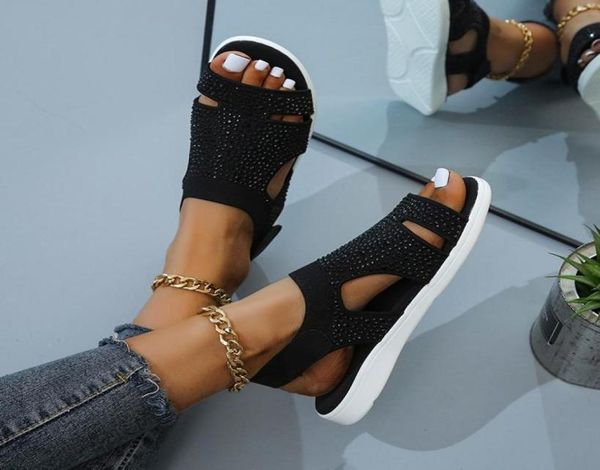 

sandals 2021 women soft comfortable mesh upper breathable adjustable crossstrap design sandalias mujer9809413, Black