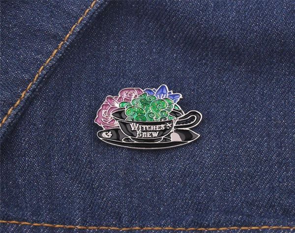 

whole 10pcs lot witches brew brooch lapel pin women halloween feminist mother gift enamel pin broche 2010093458245, Gray