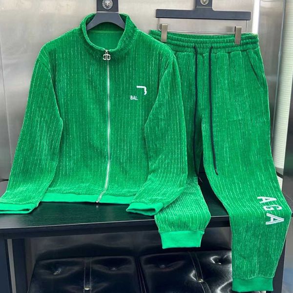 

activewear mens designer tracksuits corduroy sportswear embroidery zipper jacket sweatpants women's bottoms jogging pants men running j, Gray