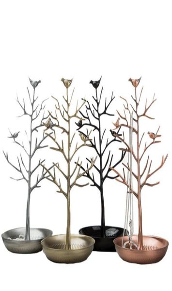 

1530cm 4style jewelry stand rack household iron necklace rack earring rack alloy jewelry display prop bird tree home furnishings 15134172, Black