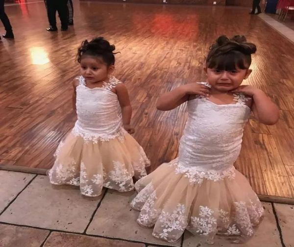 

2019 off shoulder mermaid flower girl dresses weddings floor length kids slim lace appliques straps toddler party gown custom7397486, White;blue