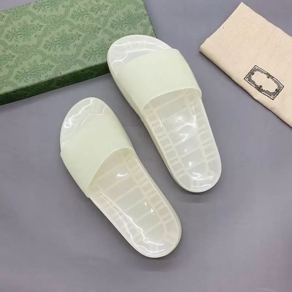 

2023 brand men women luminous slippers designer transparent couples sandals night fluorescent slipper summer rubber sole multicolor slides, Black