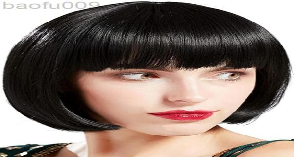 

suq 1920s flapper short wig great gatsby bobo wig black straight wig flapper costume hair wigs accessory l22080931388997276027