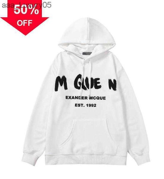 

mens hoodies sweatshirts designer men hoodie pullover fashion women streetwear loose lovers clothing woman letter s to 2xl mc queens mcqueen, Black