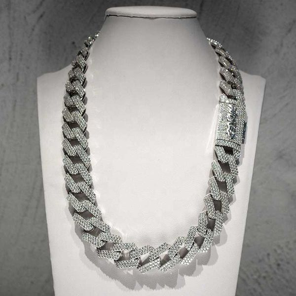 

925 silver cuban chain diamond hand make iced out men's cuban chain link moissanite diamond