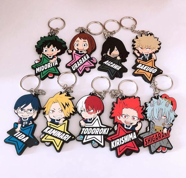 

boku no hero academia pvc soft keychain pendant my hero academia gift llavero chaveiro jewelry accessories llavero chaveiro4590000, Silver