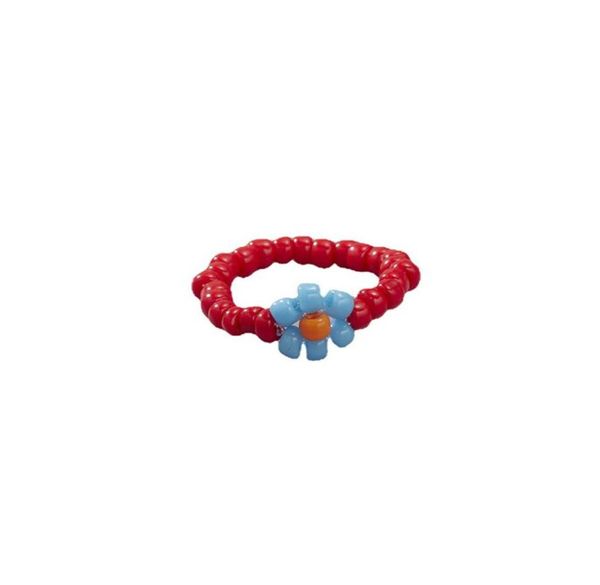 

bohemia handmade retro flowers beaded elastic ring for women multi color colorful trendy finger rings jewelry accessories5563662, Golden;silver