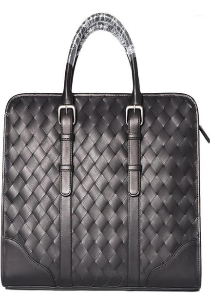 

briefcases jiabv men039s bag genuine leather briefcase bags handbags mens lapwoven calf skin 2021 business quality6241734
