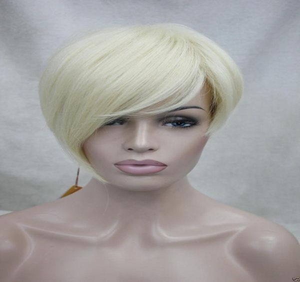 

gtgtgtsynthetic asymmetrical tilted bangs pale blonde straight short wig1506211, Black;brown