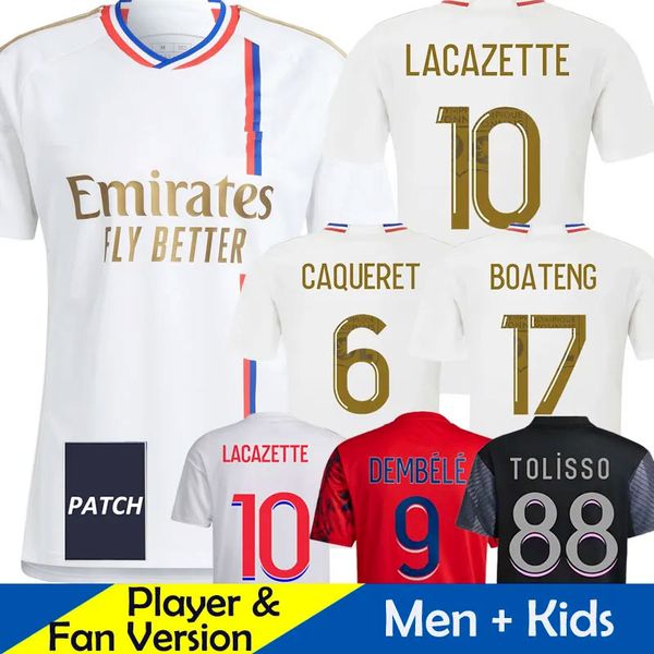 

22 23 24 lyon football shirt al cherki dembele traore toko ekambi kadewer mallord foot 2023 2024 lyon home and away fourth football shirt me, Black;yellow