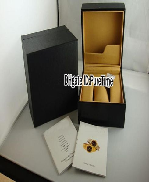 

hight quality new bvl octo black leather watch box whole original watch box with certificate card gift paper bags puretime5524288, Black;blue