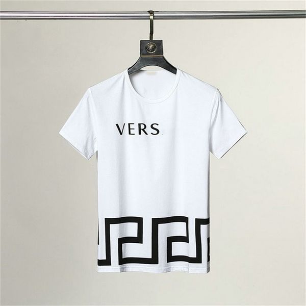 

summer new men's t-shirt fashion trend designer european and american style printed personality hundred match young charm internet cele, White;black