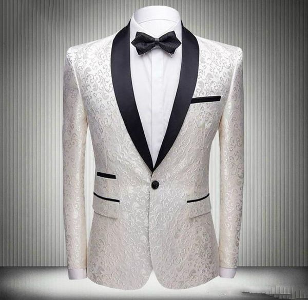 

handsome floral pattern mens suits new fashion groom wear wedding suits for men slim fit groom tuxedos for manjacketpants5320741, Black;gray