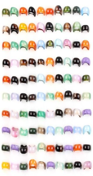 

whole bulk lots womens 50pcs smoothy mixed color stone finger rings band couple wedding engagement mens 2204134770153, Silver