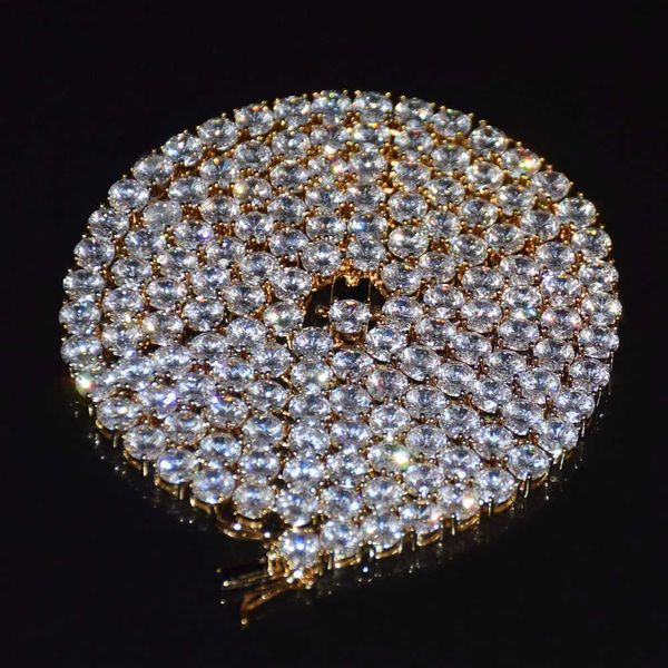 

3mm 4mm 5mm tennis chain 1 row cubic zirconia necklace 18k gold plated diamond necklaces fine jewelry, Silver