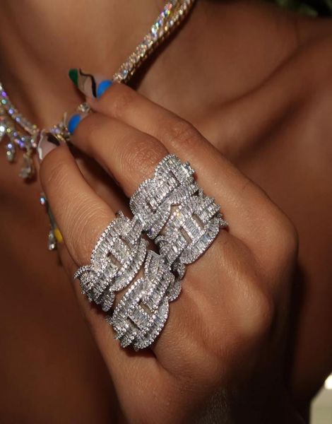 

2021 5a cubic zirconia iced out bling baguette cz engagement full cz eternity band ring for women icy unique jewelry4543202, White