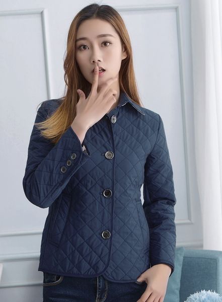 

design women's coat jacket fashion england plaid cotton winter brand women's coat comfortable and warm, Black;brown