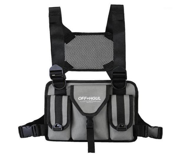

outdoor bags fashion chest bag reflective vest hip hop streetwear functional harness rig pack front waist pouch backpack men women7481354