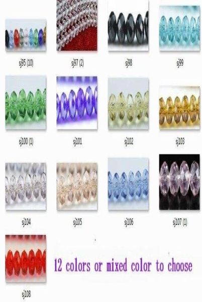 

omh whole 200pcs 13colors or mixed red color to choose 6mm rondelle round glass crystal beads rondelle spacer beads sj959258671