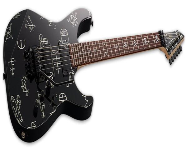 

custom kh demonology black graphic electric guitar012345792660