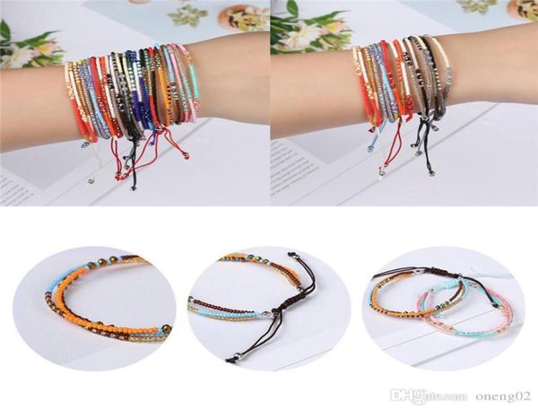 

bohemian colorful glass seed beads bracelet 3 layer boho mixed trilaminar braid bracelet for women girls with friendship card 140 9560272, Golden;silver