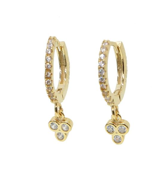 

fashion new style gold color dangle earrings 925 sterling silver for women girls party simple exquisite zircon earring jewelry8623982