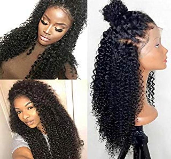 

cuticle aligned wigs indian hair raw unprocessed virgin 360 lace frontal deep wave hd front wig 150 denstiy diva16004397, Black;brown