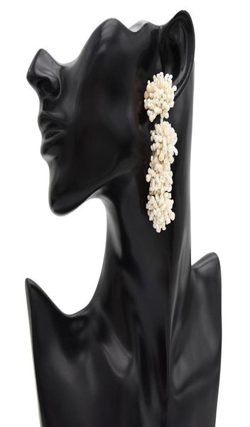 

new atmospheric personality earrings fashion versatile popular street shooting handmade rice beads earrings whole8234154, Silver