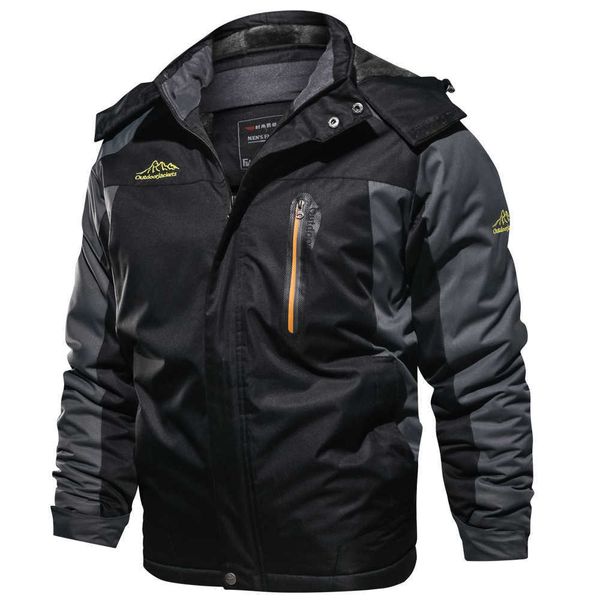 

men's outdoor plush thickened submachine jacket large, Black;brown